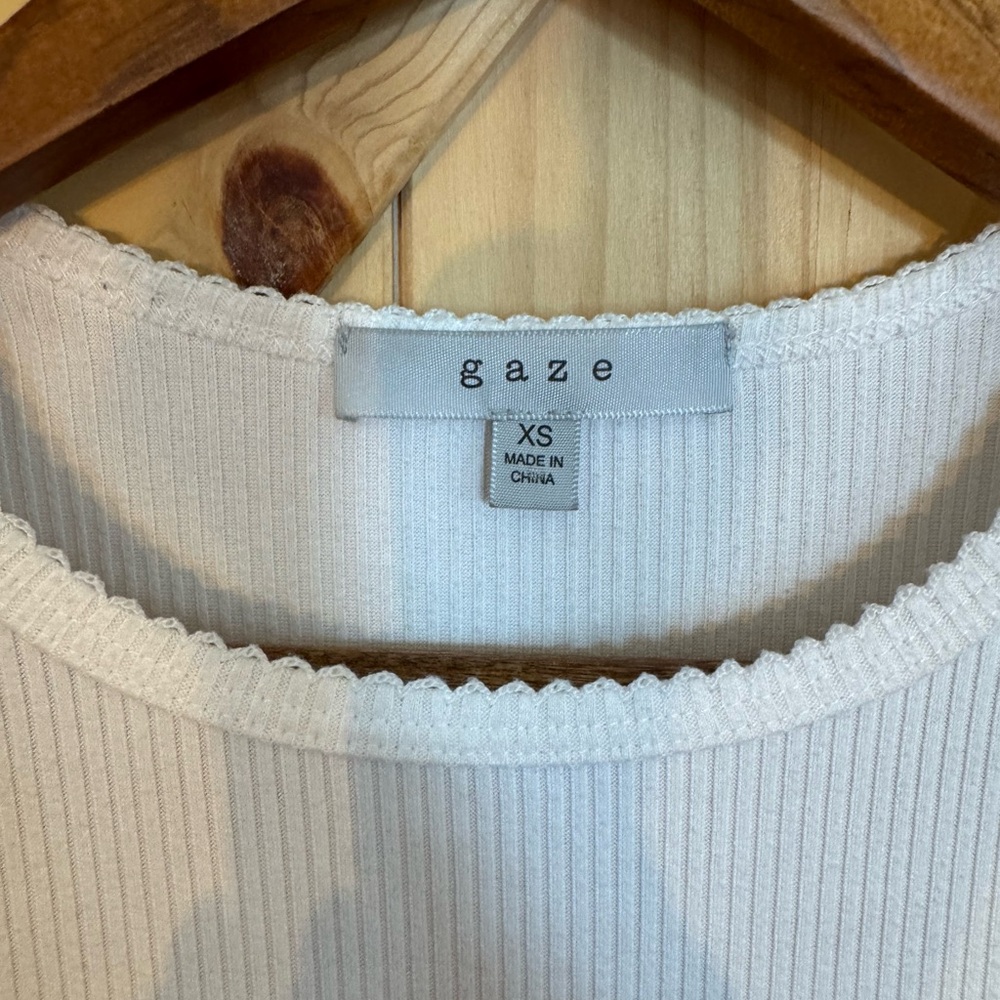 Gaze Cream Ribbed Top - Picture 2 of 3